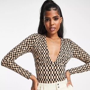 Abercrombie & Fitch Long Sleeve Slinky V-neck Bodysuit Women’s Size XSmall